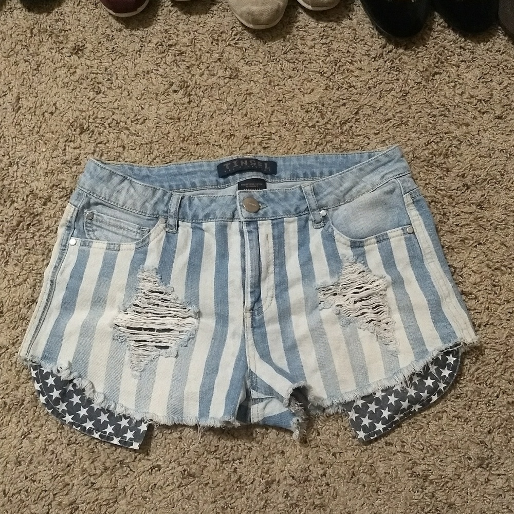 Tinsel hugh waist stars and stripes shorts